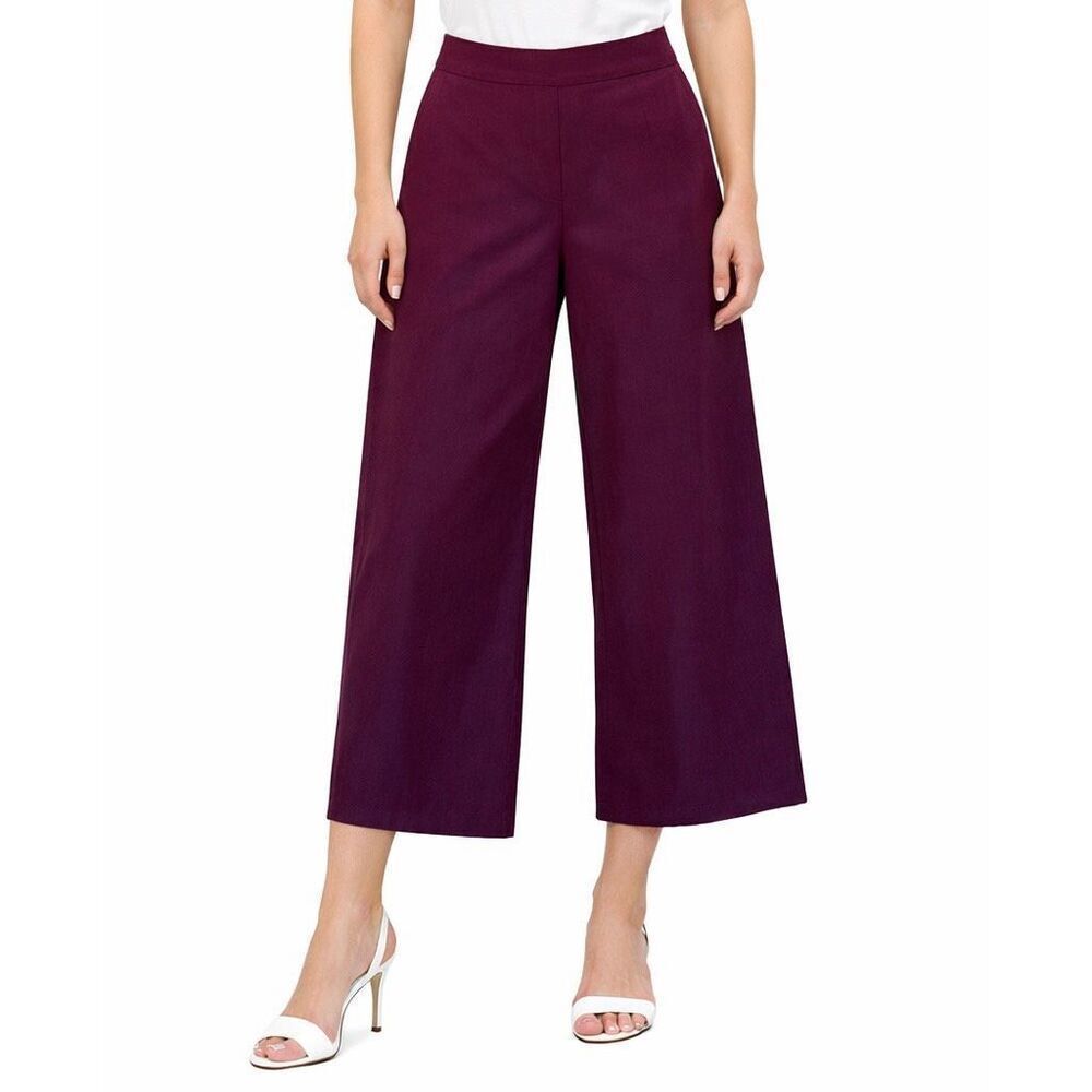Unique 21 burgundy wide leg crop wool blend pant size 6